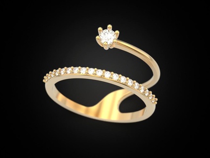 stilvoll Ringe Mädchen Schmuck Hochzeit Juwel Frau klassisch Diamant Engagement drucken Design Ring golden Mode druckbar Gold Silber 3d print model - Mito3D