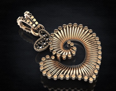 stylish seashell pendant 438 3dprinted design fashion gold golden jewel jewellery jewelry print printabl printable printing prototyping ring rings silver 3d print model - Mito3D