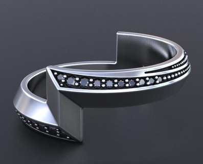 stylish sword-shaped ring 348 3dprinted design fashion gold golden jewel jewellery jewelry print printabl printable printing prototyping ring rings silver  3d print model - Mito3D