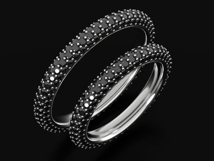 elegante Boda anillos diamonds396 3dprinted diseño Moda oro dorado joya joyería impresión imprimible prototipos anillo plata 3d print model - Mito3D