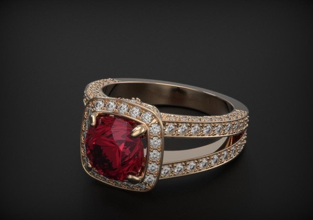 elegante mujeres anillo diamantes zafiro 480 3dprinted diseño Moda oro dorado joya joyería impresión imprimible prototipos anillos plata 3d print model - Mito3D
