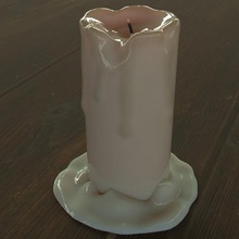 stylized candle home style wax plastic unlit melting birthday candlestick lighting scent scented decor decoration 3d print model - Mito3D