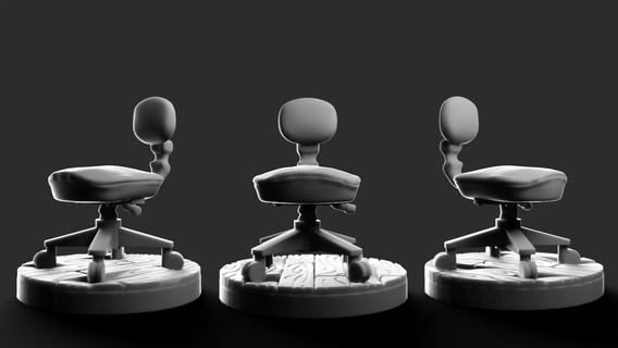 stylized computer chair chair computer desk  3d print model - Mito3D