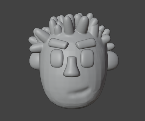 stylized dread-head cartoon head art bust thingiverse dread person dreads afro dreadlockbeads 3d print model - Mito3D