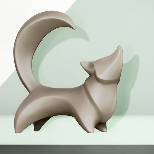 stylized fox 3d print model art interior conceptual animal sculpture deco nature statue sculptures 3D print model - Mito3D