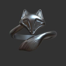 estilizado fox anel jóias 3d print model - Mito3D