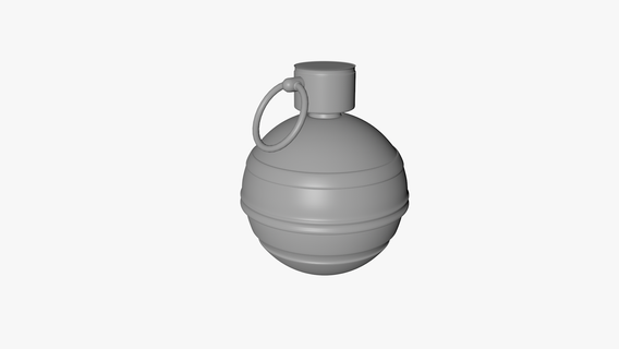estilizado granada arma dibujos animados juguete militar explosión mano armas 3d print model - Mito3D
