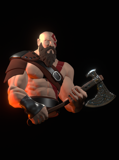 stylized kratos leviathan game laviathan videogames male muscular god war gow godofwar 3d print model - Mito3D