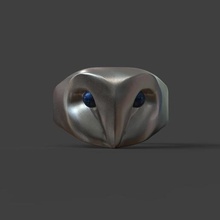 stylized owl ring jewelry 3d print model - Mito3D