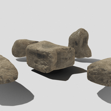 stylized rock pack various game-ready nature landscape stone rocks 3d print model - Mito3D