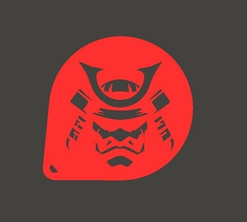 stilizzato samurai maschera stencil 1 arte pirografia dipingere decorazione 2d legna lavorazione rendere i soldi 3d print model - Mito3D