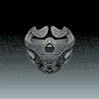 stylized skull ring 20mm shapehouse3d 3d print model - Mito3D
