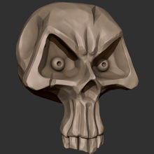 teschio stilizzato art monster creatura prop carattere l'anatomia scheletro cranio 3d print model - Mito3D