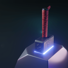 stylized thor hammer low-poly game asset weapon low poly mace club ancient glazed fantasy military melee 3d print model - Mito3D
