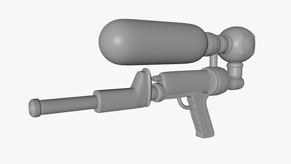 estilizado brinquedo arma fogo rifle scifi pistola militares exército 3d print model - Mito3D