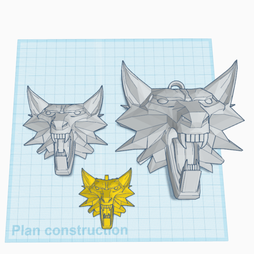 estilizado de cabeça lobo a arte o símbolo decoração pingente 3D print model - Mito3D
