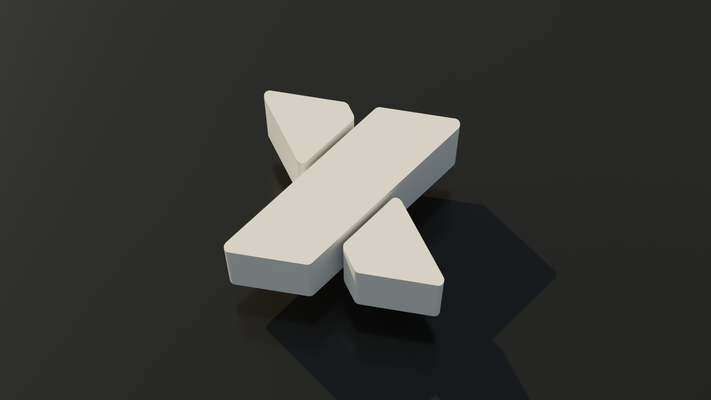 stilize x hazır 3d baskı sanat mektup yazı tipi karakter alfabe 3d print model - Mito3D