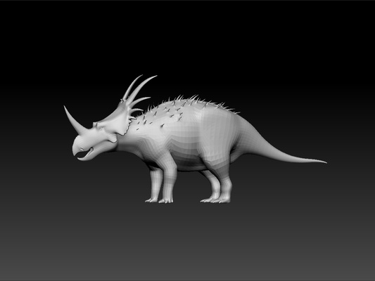 styracosaurus dinosaurier spielzeug on schreibtisch prüfung modell tolle tier königlich schönheit wunderschönen glänzend königtum 3d print model - Mito3D