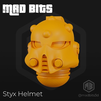 styx casque art jeux guerre stl marines conversion kitbash hérésie fantaisie impression armée titans 35mm 8mm furieux morceaux fous 3d 3d print model - Mito3D