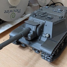 su-152 tank rc controlled artillery 3d print model - Mito3D