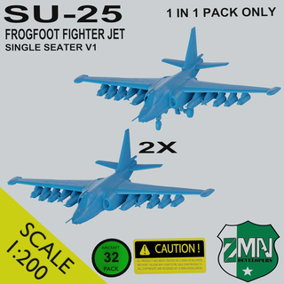 25 piede rana v1 su25 Sukhoi aereo combattente Jet aeromobili sla resina 3d print model - Mito3D