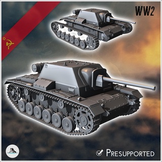 76i 76mm spg sovietico esercito ww2 mondo est davanti fronte rpg mini passatempo 3d print model - Mito3D