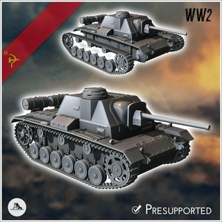 su-76i 76mm spg commander version - soviet army ww2 second world east front ostfront rpg mini hobby 3d print model - Mito3D