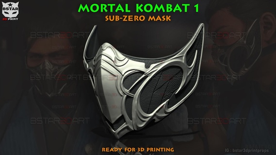 sub zero mask high quality - mortal kombat 1 cosplay armor head gothic knight fighter dead mortalmask mortal1 mortalkombat mortalkombat1 mortalkombatcosplay toy mortalkombat1cosplay 3d print model - Mito3D