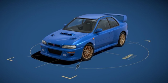 Subaru impreza sti druckbar Druckguss heiße Reifen Gase Wagen 3d print model - Mito3D