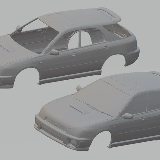 subaru impreza wagon imprimible cuerpo del coche juego la imprecisión el vagón ranura scalextric tamiya rc miniz 3D print model - Mito3D
