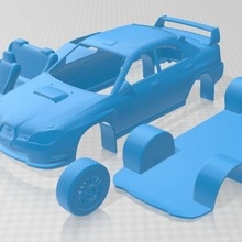 Subaru empreza wrx sti 2006 yazdırılabilir araba yuva ölçülü Tamiya rc miniz radyo kontrol hobi 1 24 28 32 18 3d print model - Mito3D