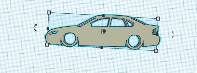 subaru legado sedán 4th gen bl silueta llavero coche vehiculo 3d print model - Mito3D