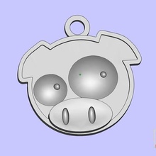 subaru domuz takı Anahtarlık 3d print model - Mito3D