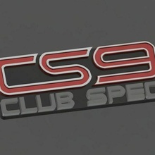 subaru wrx cs9 club spec badge italics automotive 3d print model - Mito3D
