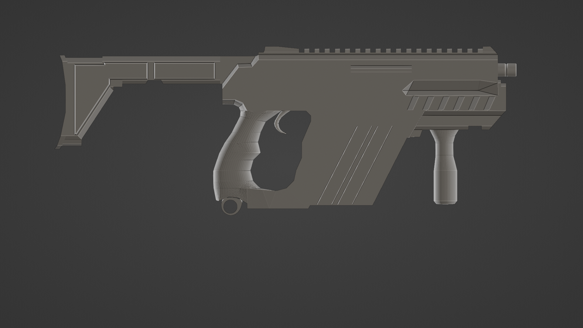 submachine gun m24 r smg guns m24r weapons low poly challenge military weapon 3d model object design material texture blender 3D print model - Mito3D