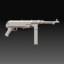 mitraillette pistolet mp 40 gadget armes art balle feu haute poly fusil 3d print model - Mito3D