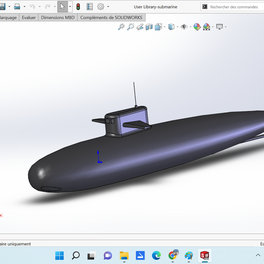 submarine 3d printing 3D print model - Mito3D