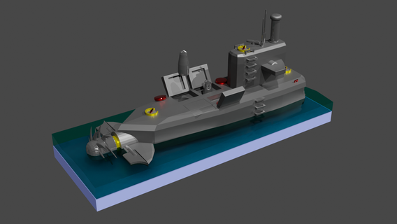 submarine attack missile blender 3d model toy art 3d print model - Mito3D