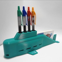 submarino plumas de negocios tarjetas soporte gadget pegajoso juguete notas caso la oficina escritorio impresión 3d modelo lápiz militar art 2019 3d print model - Mito3D