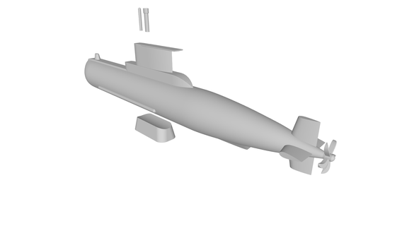 submarino 209 marinha água guerra frota barco lasca arma 3d print model - Mito3D