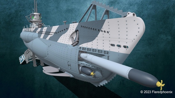 sottomarino genere vii vari uboot barca uboat germann immersioni ww2 durante seconda guerra mondiale sub branco lupi 3d print model - Mito3D