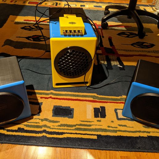 caisson basses boîte 65 woofer systeme audio orateur cinéma maison 3D print model - Mito3D