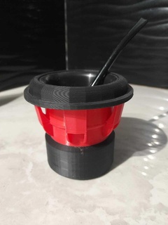 subwoofer matte mate auto sound logo black red 3d print model - Mito3D
