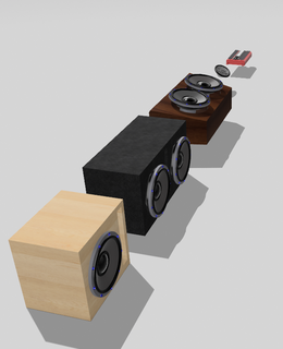 subwoofer altoparlante scatola amp imposta scala modello macchina camion stereo interni 3d print model - Mito3D