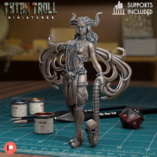 succubus pre supported dnd miniatura minis mazmorras dragones 32mm tytantroll miniaturas Patreon mujer 3d print model - Mito3D