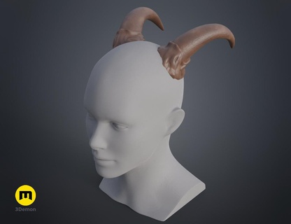 succubus boynuz moda Faun Kostüm oyunu fantezi 3d Yazdır canavar başlık Aksesuarlar 3d print model - Mito3D
