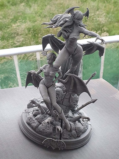 succubus morika lilith vampiro listo to 3d impresión arte vampiroanime blanqueador niña juguete juegos figurilla acción figura 3d print model - Mito3D