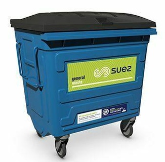 suez ordures eurobin roues gaspillage récipient polyéthylène transport dangereux biens recyclable c660 660l 1 100l 3d print model - Mito3D