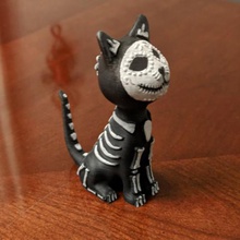açúcar gato jogo dia morto diâmetro los muertes o das bruxas de férias gatinho animal estimação crânio animais 3d print model - Mito3D