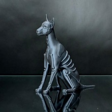 azúcar perro juego a los perros de halloween hound podenco mascota el cráneo en animales día muertos dia 3d print model - Mito3D